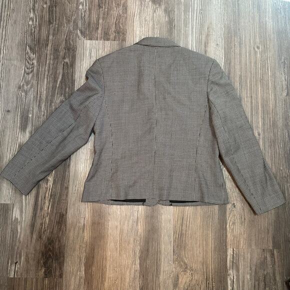 Vintage Pendleton Houndstooth Blazer Women’s Size 14 Black White Tapered Back - Picture 10 of 10